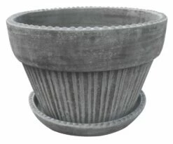 Potteplante Salgsbutikk 23 Planteskål Kelly Med Fat - Ø38 Cm, Grå