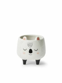 Minipotte Dyr - Ø8,5 Cm, Hvit